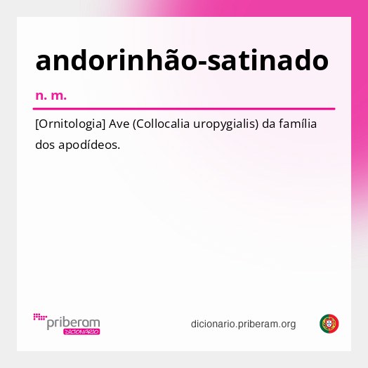 Significado de andorinhão-satinado