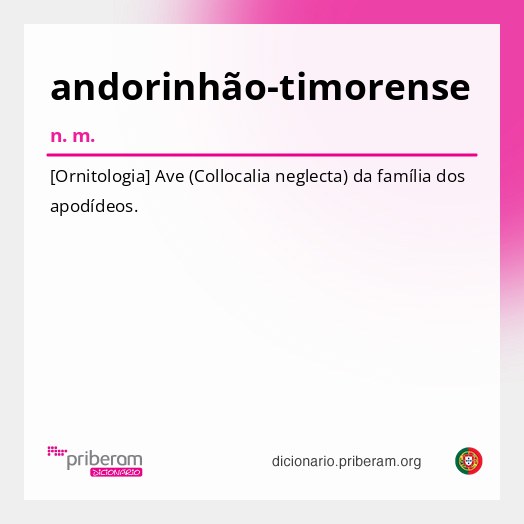 Significado de andorinhão-timorense