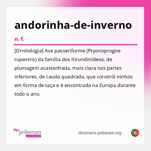 Significado de andorinha-de-inverno