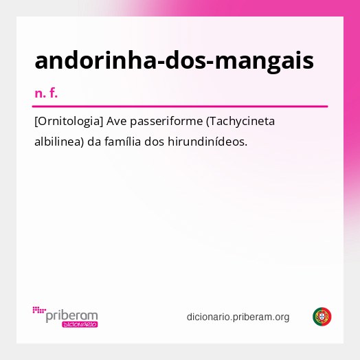 Significado de andorinha-dos-mangais
