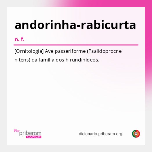 Significado de andorinha-rabicurta