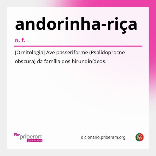 Significado de andorinha-riça