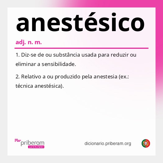 Significado de anestésico