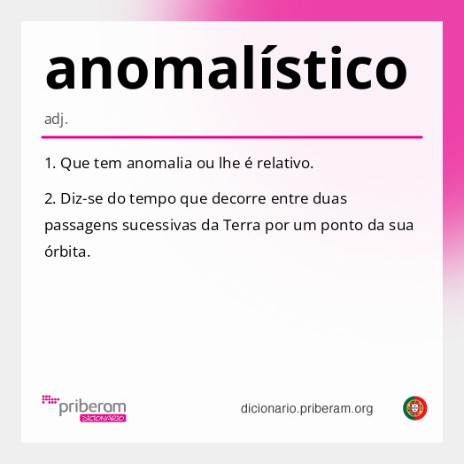 Significado de anomalístico