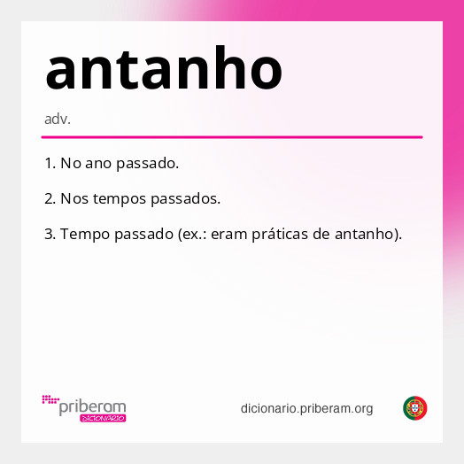 Significado de antanho