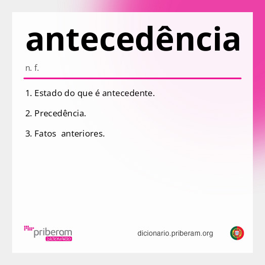 Significado de antecedência