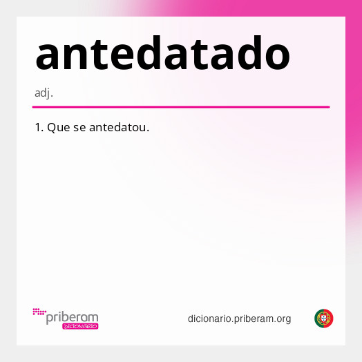 Significado de antedatado