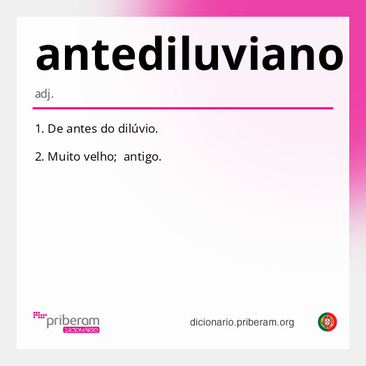 Significado de antediluviano