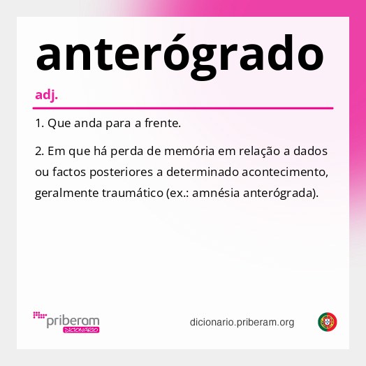 Significado de anterógrado