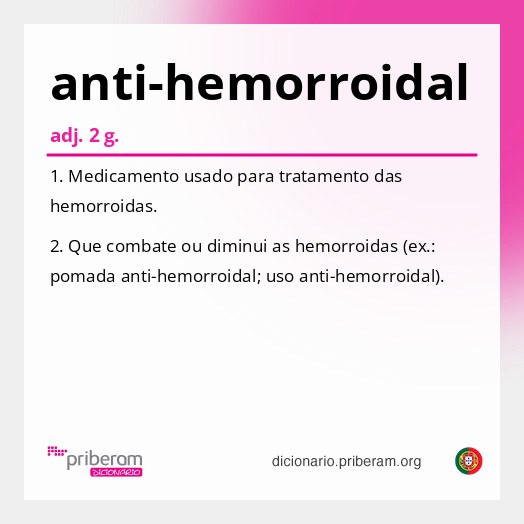 Significado de anti-hemorroidal