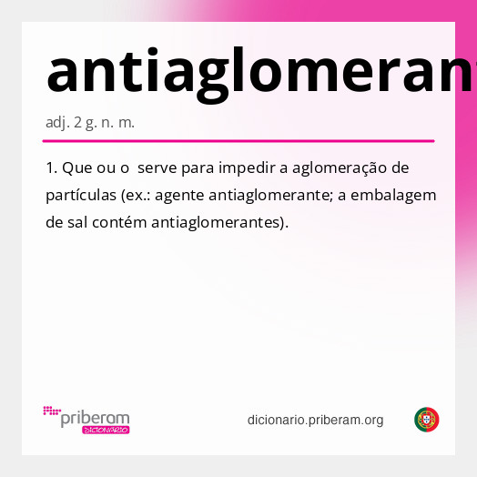 Significado de antiaglomerante