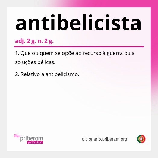 Significado de antibelicista