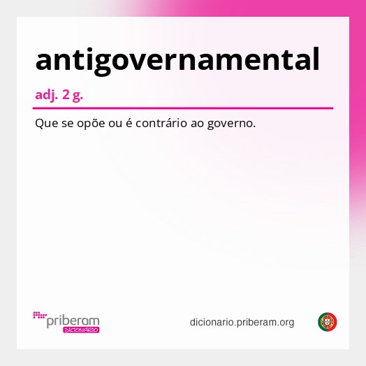Significado de antigovernamental