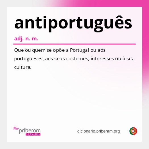 Significado de antiportuguês