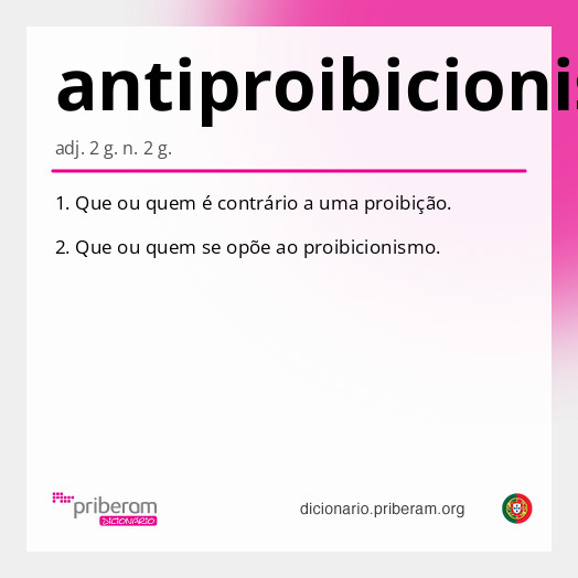 Significado de antiproibicionista