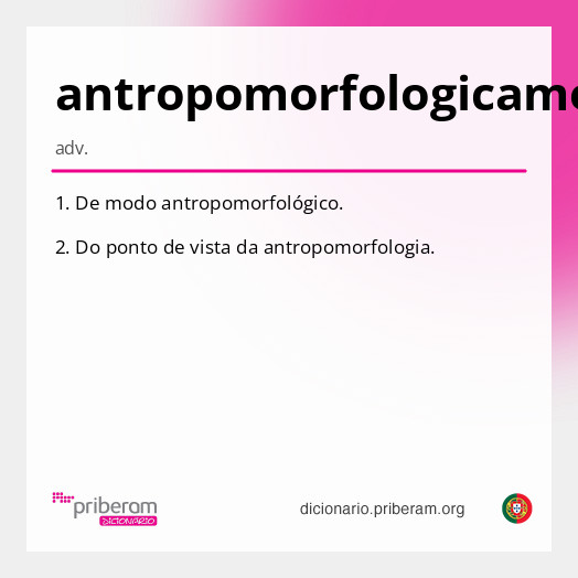 Significado de antropomorfologicamente