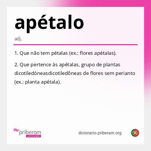 Significado de apétalo