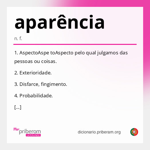 Significado de aparência
