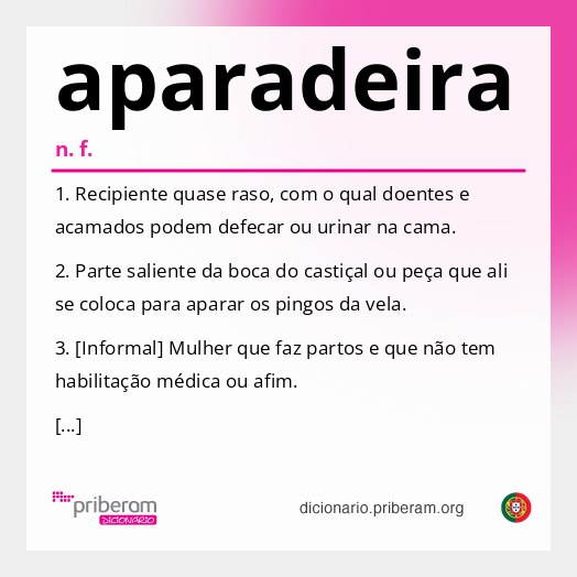 Significado de aparadeira