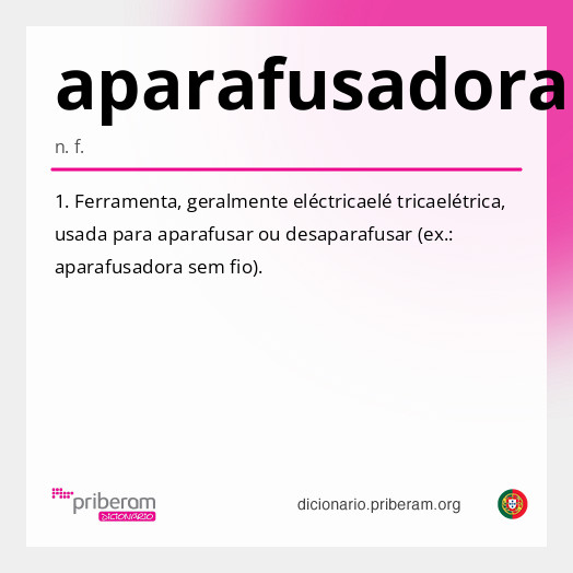 Significado de aparafusadora