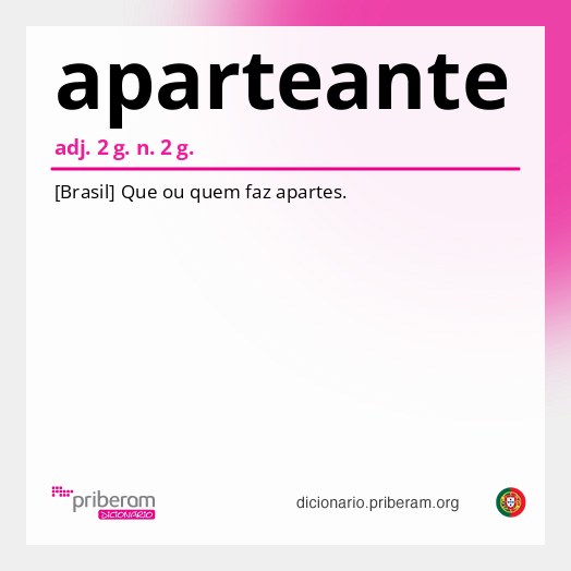 Significado de aparteante
