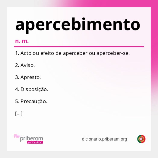 Significado de apercebimento