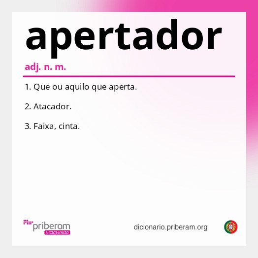 Significado de apertador