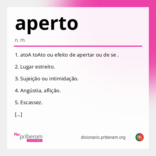 Significado de aperto