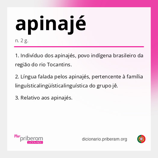 Significado de apinajé