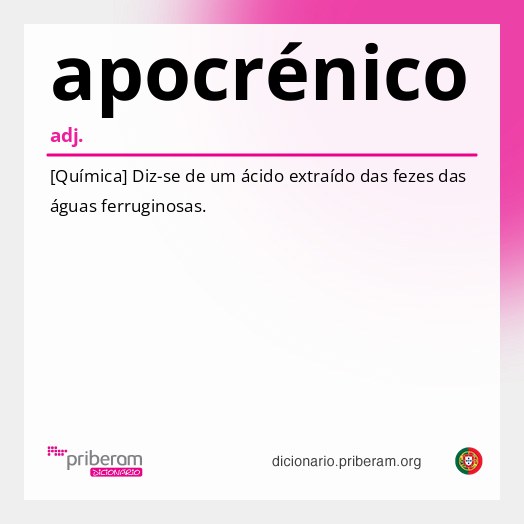 Significado de apocrénico
