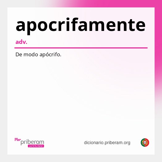Significado de apocrifamente