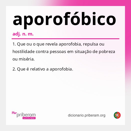 Significado de aporofóbico