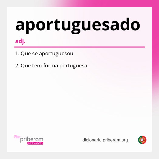 Significado de aportuguesado