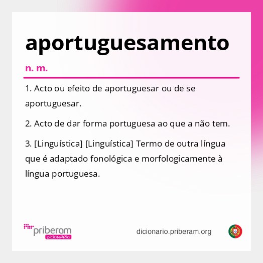 Significado de aportuguesamento