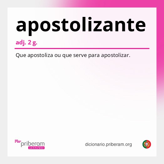 Significado de apostolizante