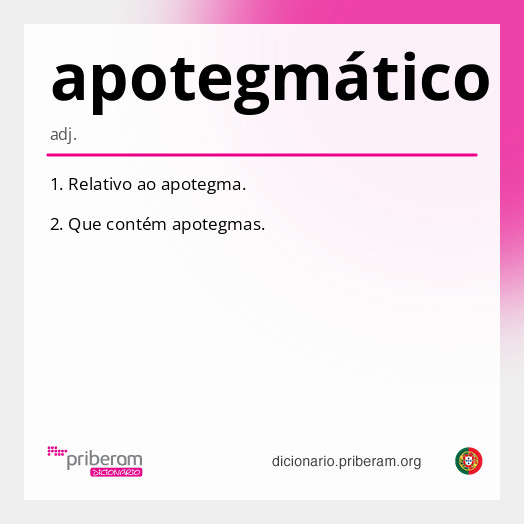 Significado de apotegmático