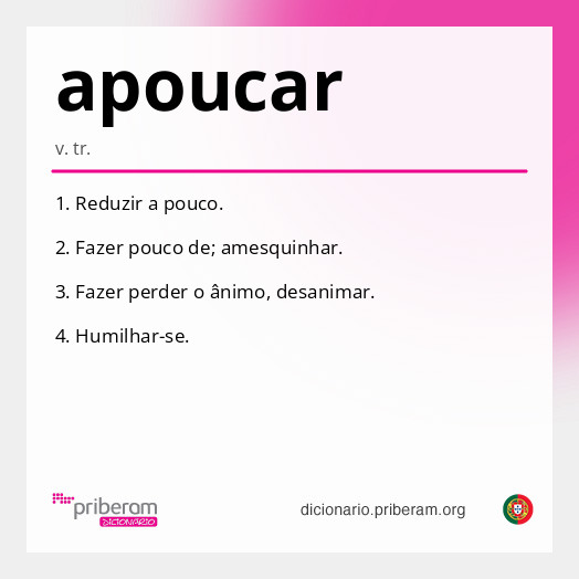 Significado de apoucar