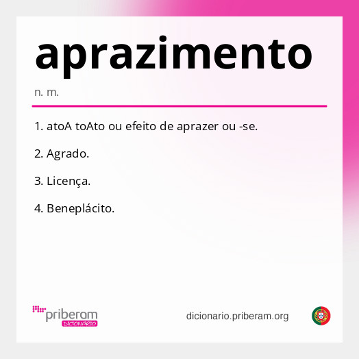 Significado de aprazimento
