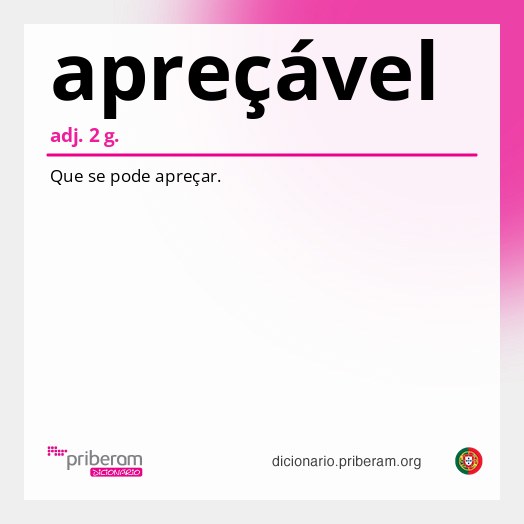 Significado de apreçável