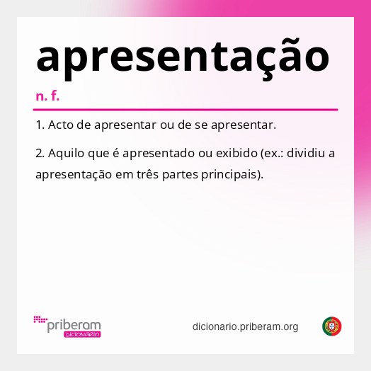 Significado de apresentação