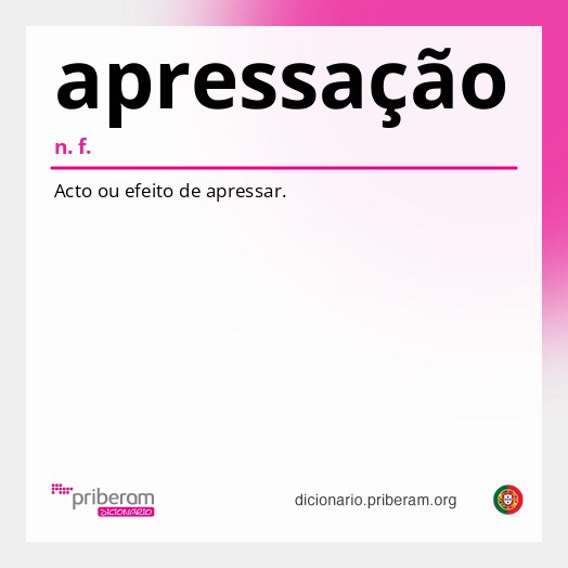 Significado de apressação