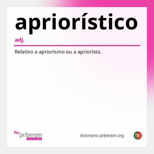 Significado de apriorístico