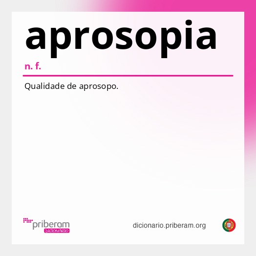 Significado de aprosopia