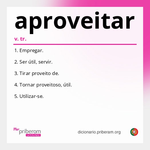 Significado de aproveitar