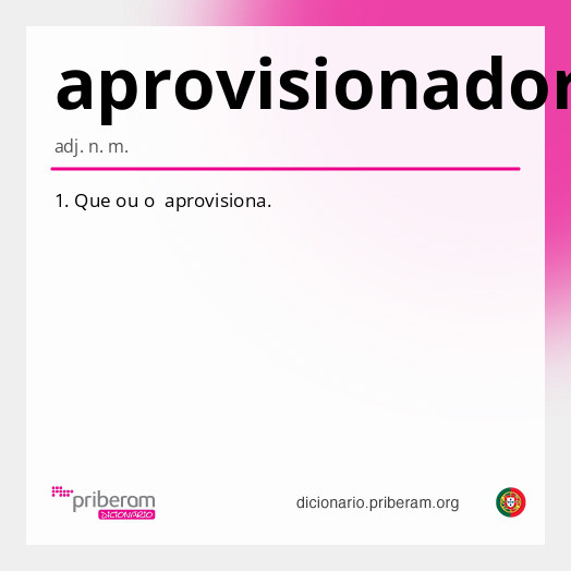 Significado de aprovisionador