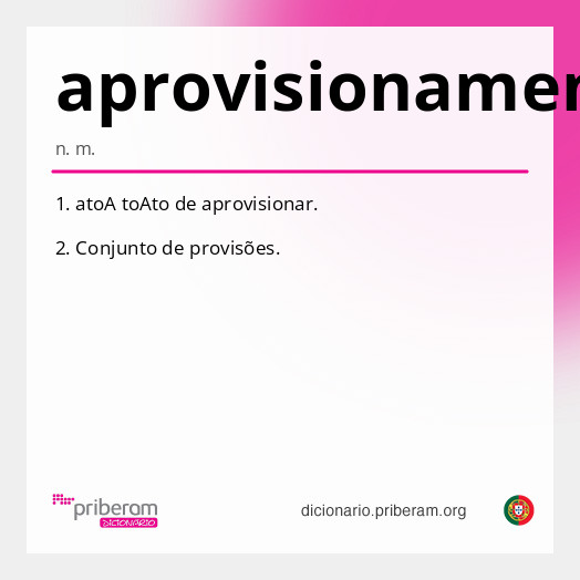 Significado de aprovisionamento