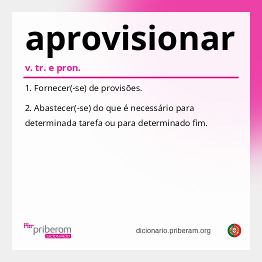 Significado de aprovisionar