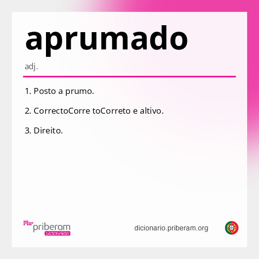 Significado de aprumado