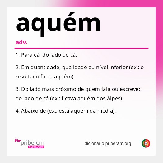 Significado de aquém