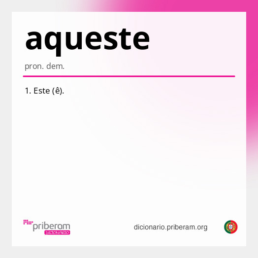 Significado de aqueste
